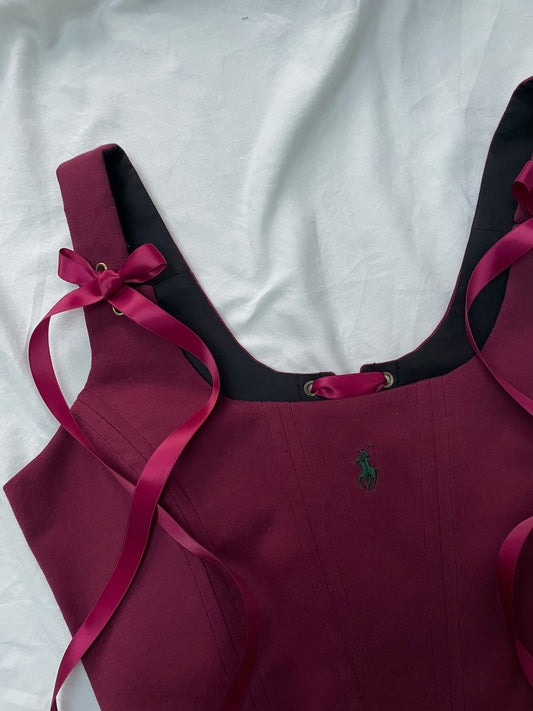 Burgundy Ralph Lauren corset - Size L - uk 12