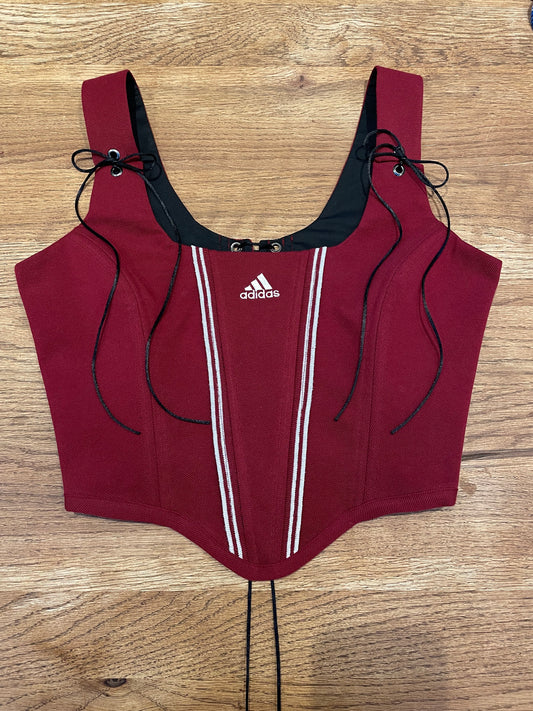 Burgundy Adidas corset - Size M - uk 10