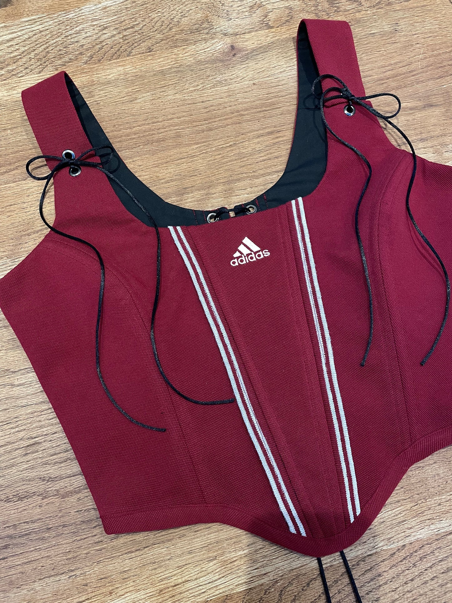 Burgundy Adidas corset - Size M - uk 10