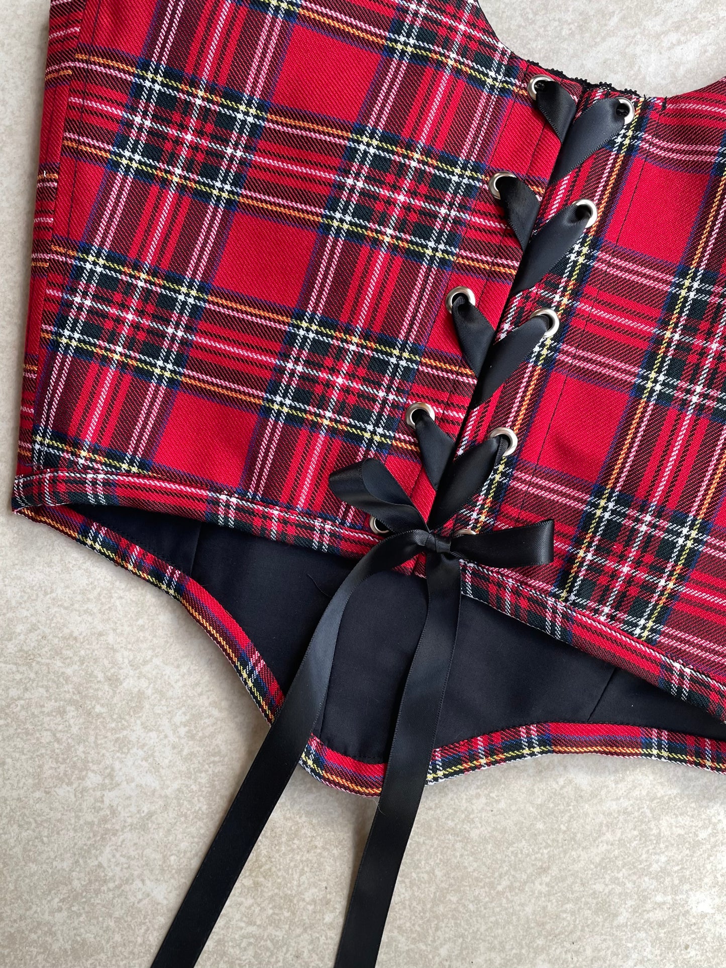 Red tartan corset - Sizes XS/S/M/L